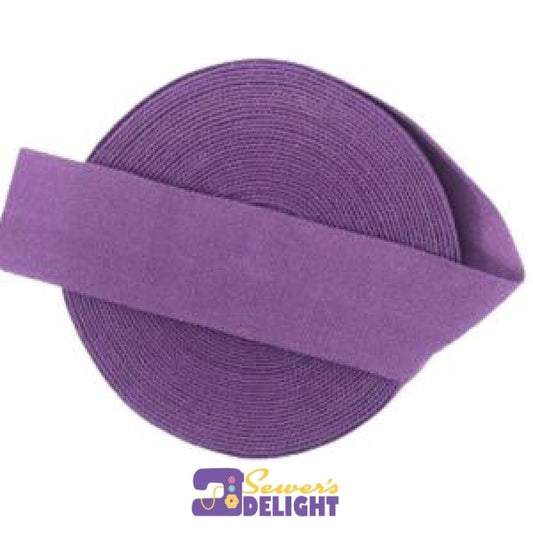 20Mm (3/4) Solid Matte Fold Over Elastic - Mauve Purple Bag Supplies