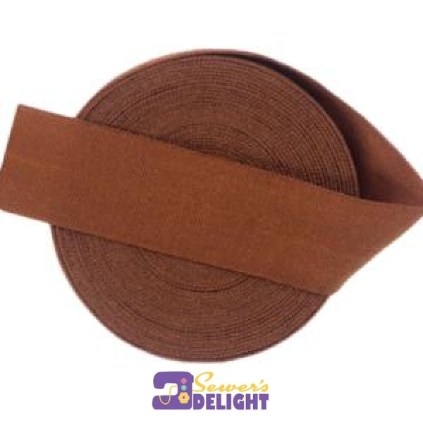 20Mm (3/4) Solid Matte Fold Over Elastic - Coffee Brown Bag Supplies