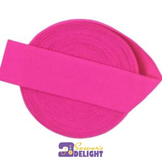 20Mm (3/4) Solid Matte Fold Over Elastic - Hot Pink Bag Supplies
