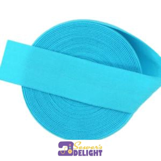 20Mm (3/4) Solid Matte Fold Over Elastic - Light Turquoise Bag Supplies