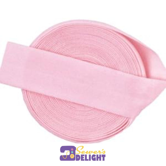 20Mm (3/4) Solid Matte Fold Over Elastic - Pastel Pink Bag Supplies