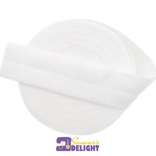 20Mm (3/4) Solid Matte Fold Over Elastic - White Bag Supplies