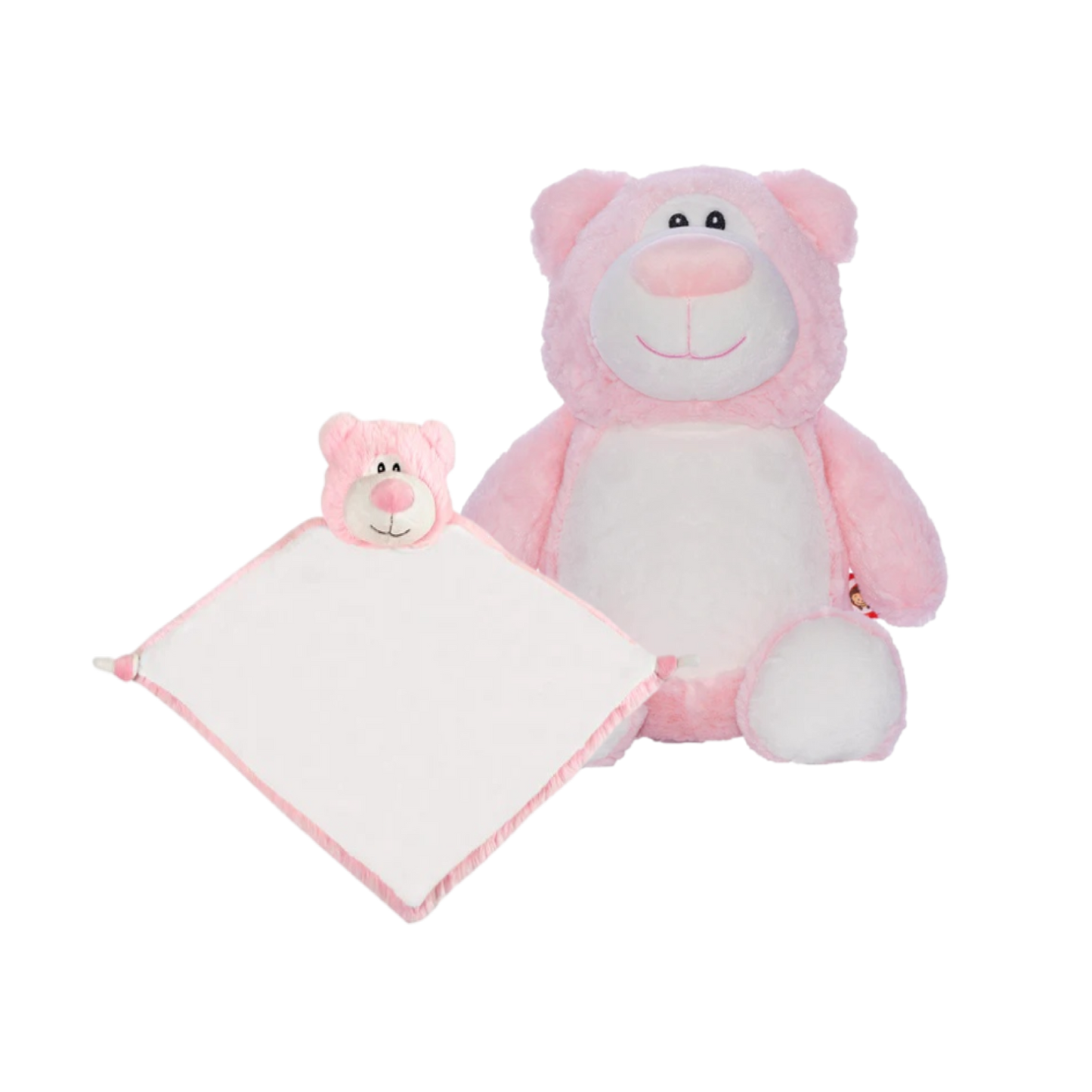 Pink Bear Sibling Set Custom Embroidery