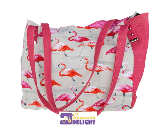 Bag Tote With Flamingoes & Cork Sewn For U