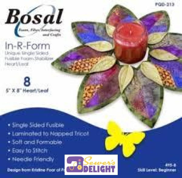 Bosal Heart/leaf - 5X8 (8 Pack) Fusible Foam