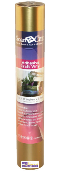 Brother Adhesive Vinyl 6 Ft Roll Gold Cutting Machines & Dies