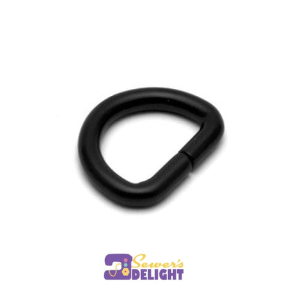 D Ring -25Mm (1) - 4 Pkt Matte Black Rings