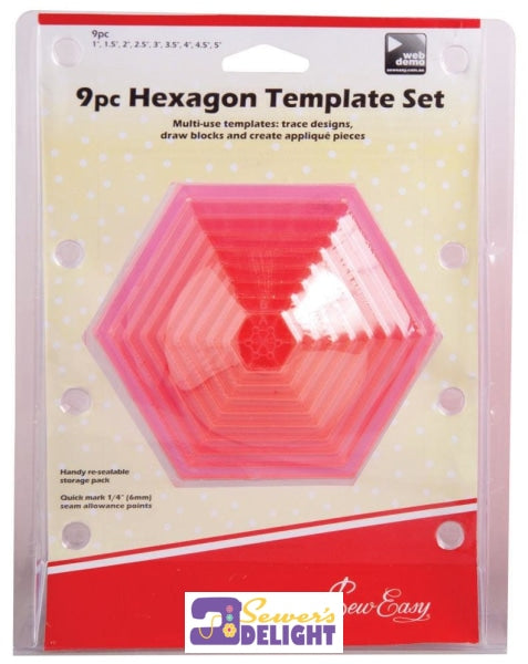 Sew Easy Hexagon Template Set Small Patchwork Supplies