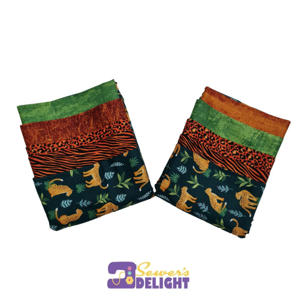 Hot Leopard Teal Packs Pre-Cut Fabric & Kits