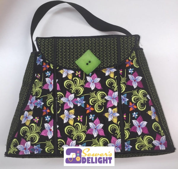 Machine Embroidered Bag - Floral & Swirls Sewing-Tools