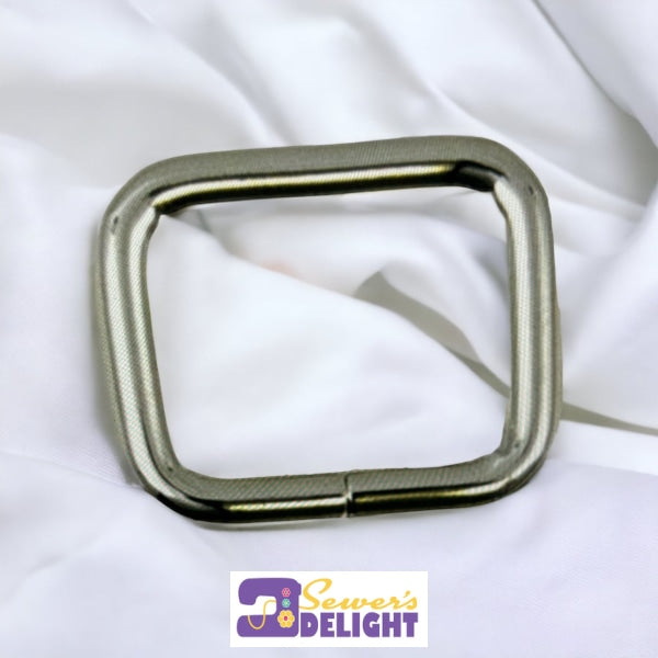 Rectangle Rings (1) 25Mm 4 Pkt Silver Bag-Making